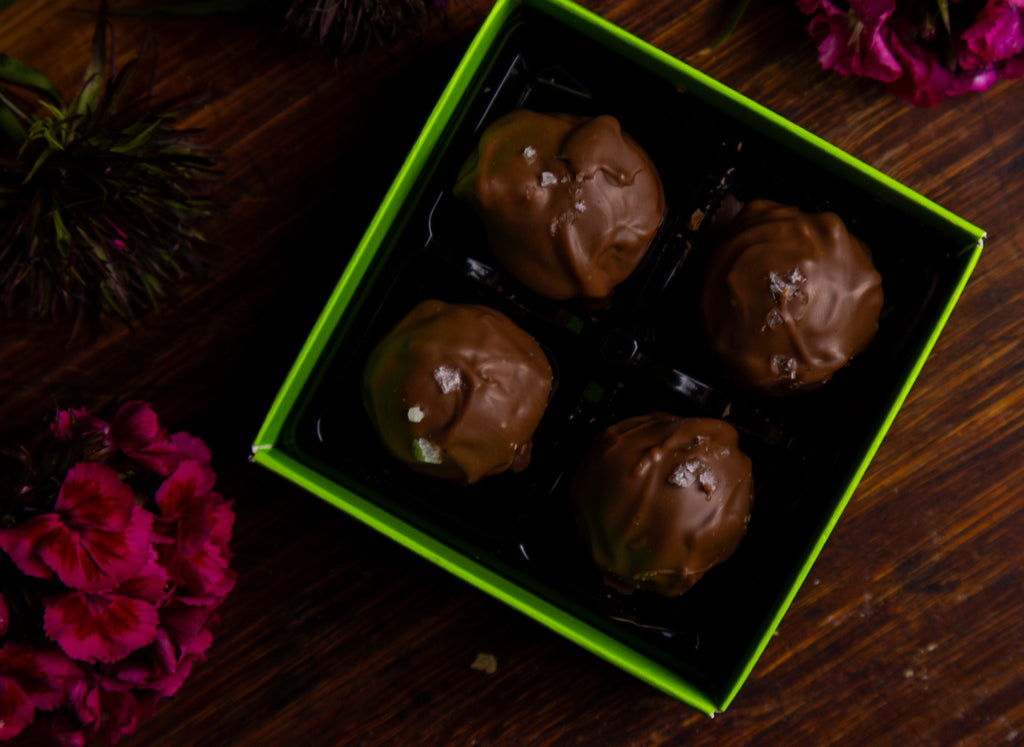 Milk chocolate salted caramel truffles