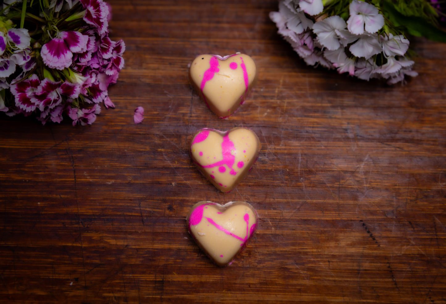 Strawberry Fondant in a Vegan White Chocolate Shell